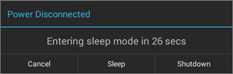 Sleep Mode prompt