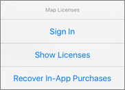 Map Licenses menu