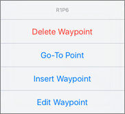 Route Waypoint Operations menu